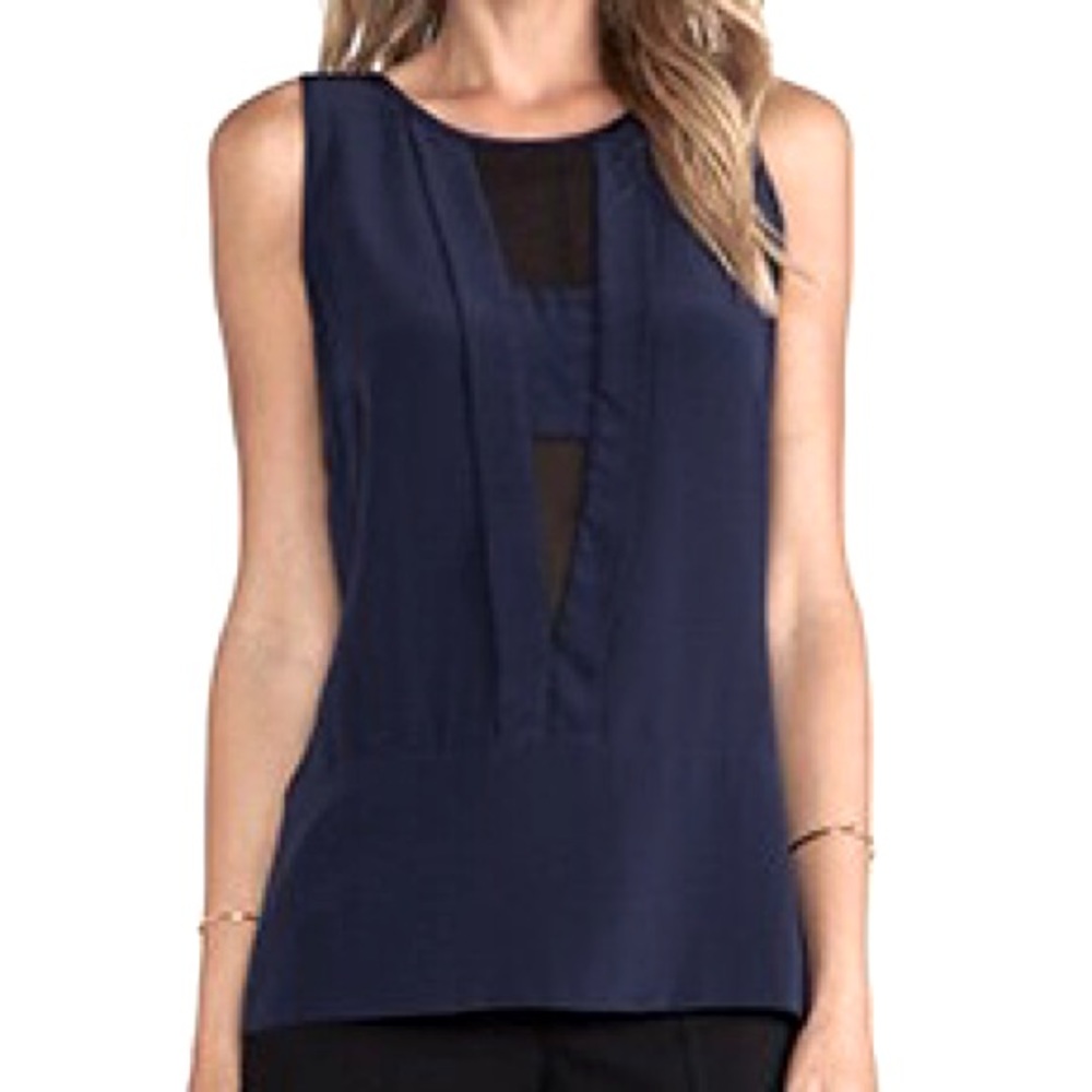 Trina Turk Devera black 100% silk tank top size Small (approx)